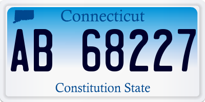 CT license plate AB68227