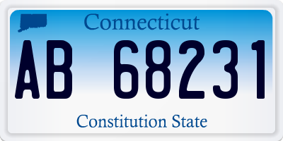 CT license plate AB68231