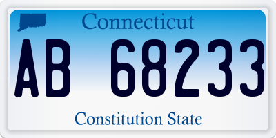 CT license plate AB68233