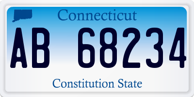 CT license plate AB68234