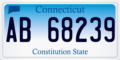 CT license plate AB68239