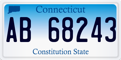 CT license plate AB68243