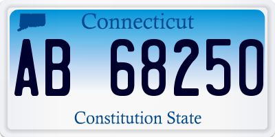 CT license plate AB68250