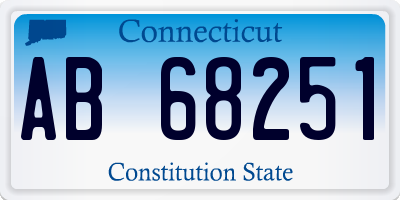 CT license plate AB68251