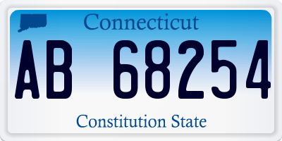 CT license plate AB68254