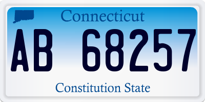 CT license plate AB68257