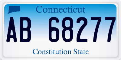 CT license plate AB68277