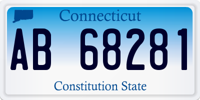 CT license plate AB68281