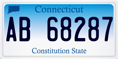 CT license plate AB68287