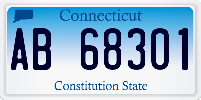 CT license plate AB68301