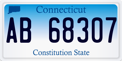 CT license plate AB68307