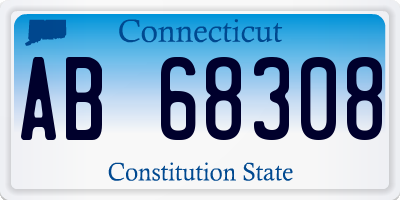 CT license plate AB68308