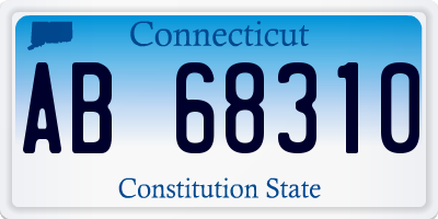 CT license plate AB68310