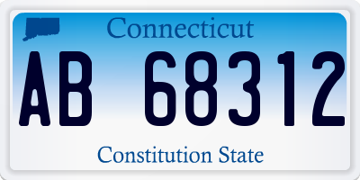 CT license plate AB68312