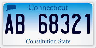 CT license plate AB68321