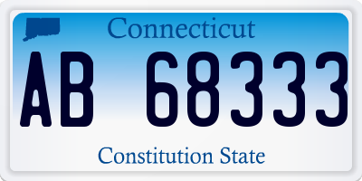 CT license plate AB68333
