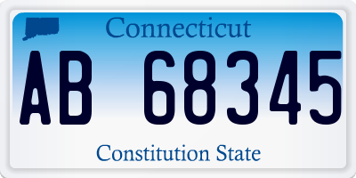 CT license plate AB68345