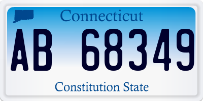 CT license plate AB68349