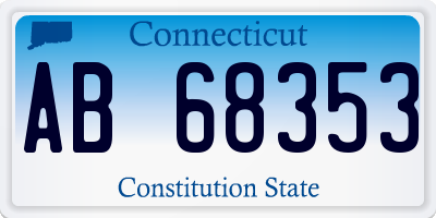 CT license plate AB68353