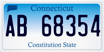 CT license plate AB68354
