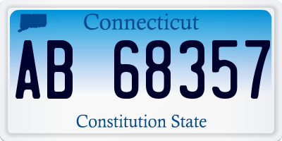 CT license plate AB68357