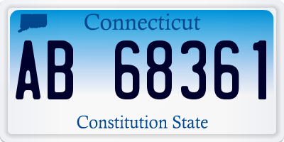 CT license plate AB68361