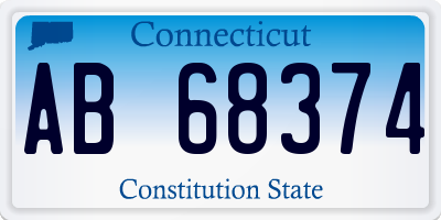 CT license plate AB68374