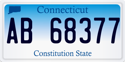 CT license plate AB68377