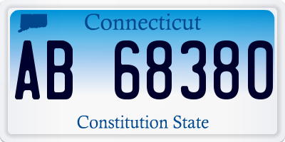 CT license plate AB68380