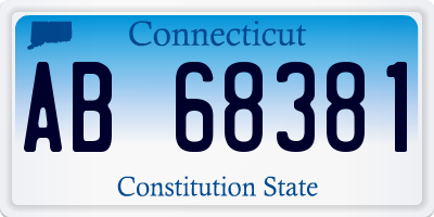 CT license plate AB68381