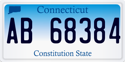 CT license plate AB68384