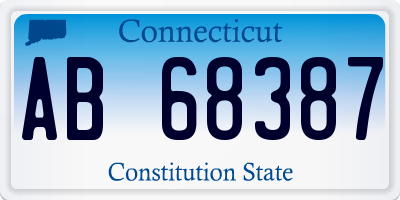 CT license plate AB68387