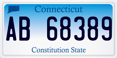 CT license plate AB68389