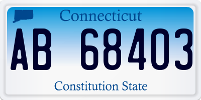 CT license plate AB68403