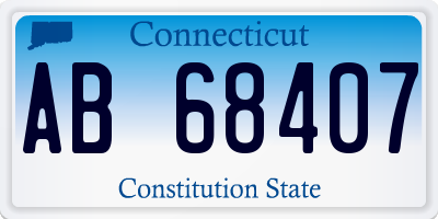 CT license plate AB68407