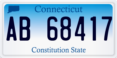 CT license plate AB68417