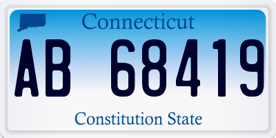 CT license plate AB68419