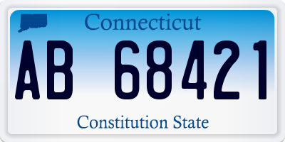 CT license plate AB68421