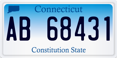 CT license plate AB68431