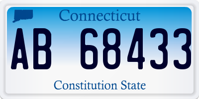 CT license plate AB68433