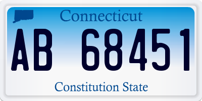 CT license plate AB68451