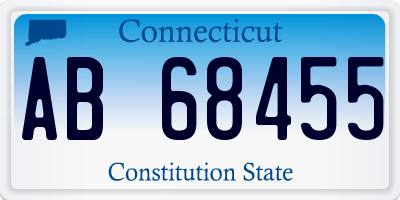 CT license plate AB68455