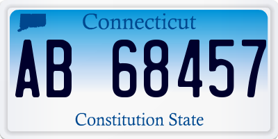 CT license plate AB68457