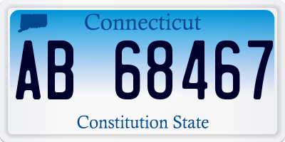 CT license plate AB68467