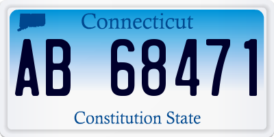 CT license plate AB68471