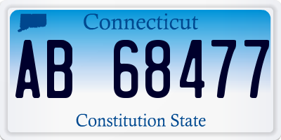 CT license plate AB68477