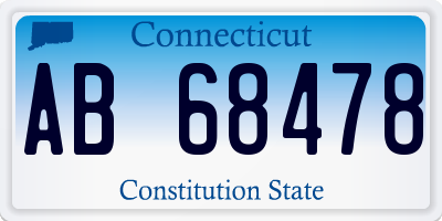 CT license plate AB68478