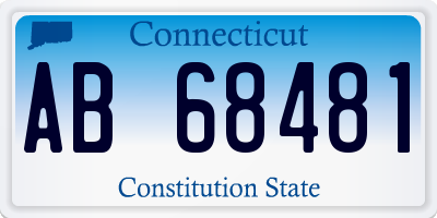 CT license plate AB68481