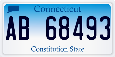 CT license plate AB68493