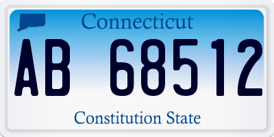 CT license plate AB68512